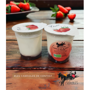 4 yaourts à la fraise - lait de chèvre