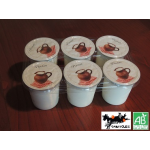 6 yaourts nature - lait de chèvre -