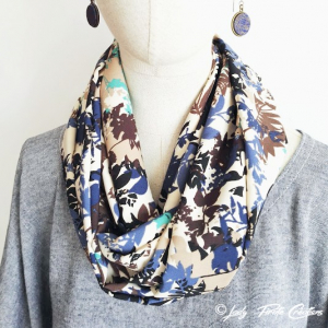 Snood-foulard leaf feuillage multico