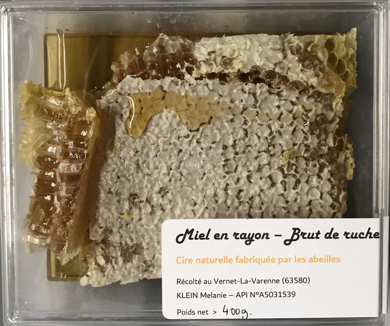 Miel en rayon - Miel en brèche - Origine France