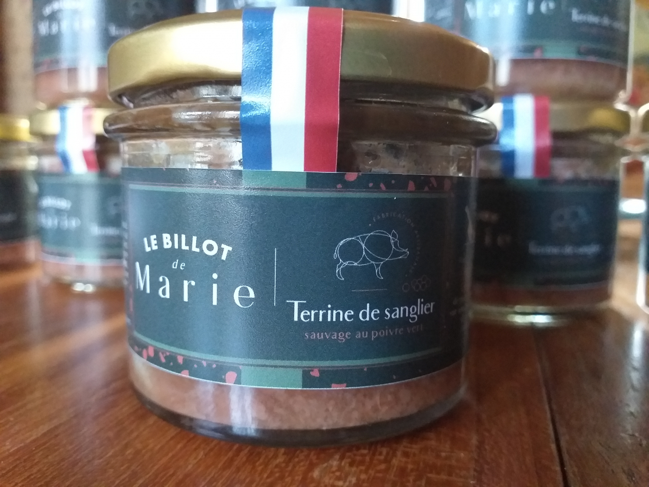 Terrine de sanglier poivre vert 2 formats Le Billot De Marie Locavor.fr