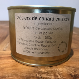 Gésiers de canard émincés