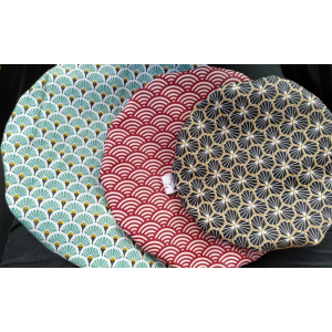 3 couvre plats s, m, l (vert roug no