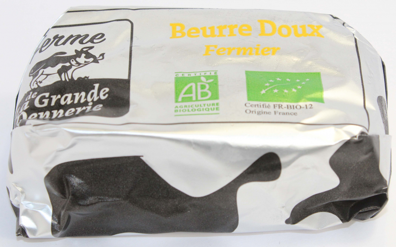 Beurre doux fermier bio - 2 formats - La Grande Dennerie - Locavor.fr