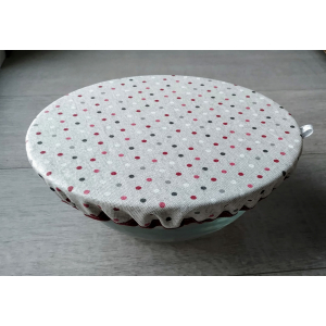 Couvre plats - greige à pois