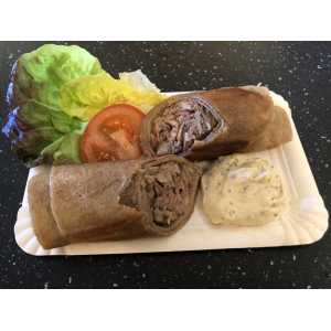 Galette andouillette au vin blanc