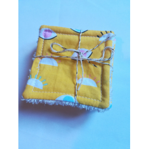 Cotons lavables yeux jaune