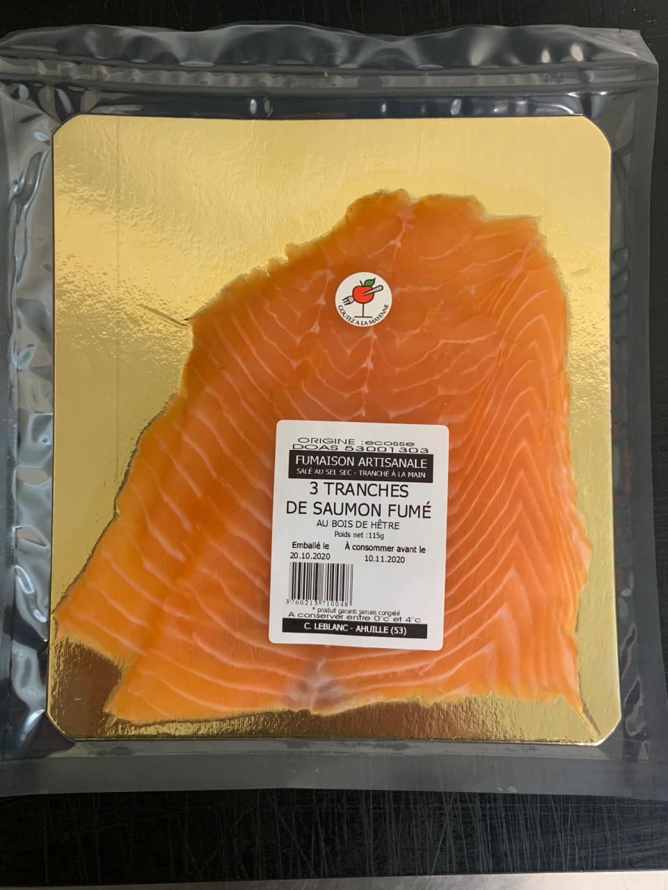 3 tranches saumon fumé - 115 g - Fumaison Artisanale 