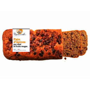 Pain d'épices miel et fruits rouges