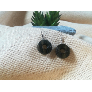 Boucles d'oreilles rondes en bois naturel