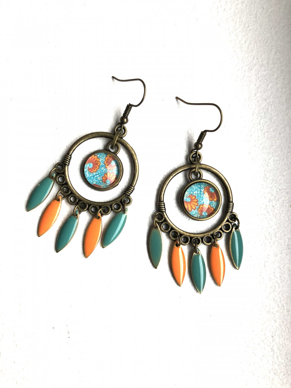 Boucles D'oreilles Fantaisie Dorées Pendantes - Dormeuses, Neuf Sans Emballage, Modifié
