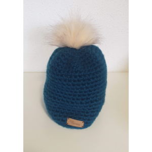 Bonnet enfant bleu canard