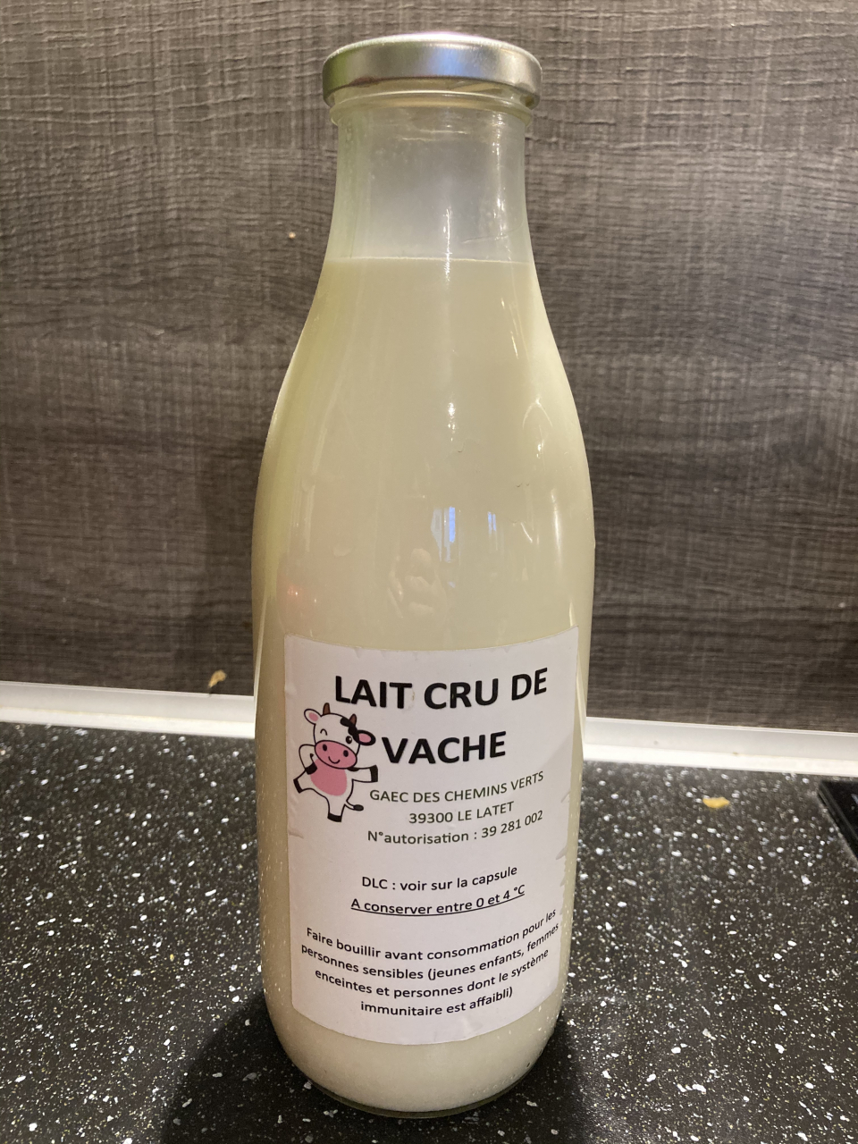 Pack 6 x 1L Lait de vache frais demi écremé (bouteilles en verre) bio à  Lyon Rhône (69)