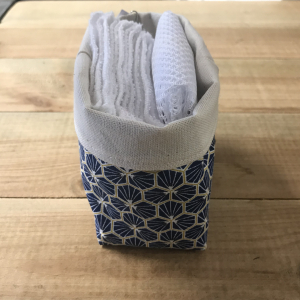 Panière + 14 lingettes bleu marine