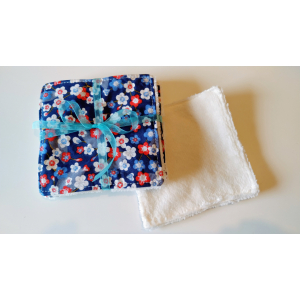 6 lingettes fleurs cerisier bleues