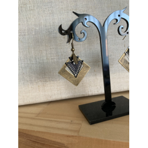 Boucle losange bronze et noir