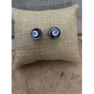 Boucles puces spirale noire et grise