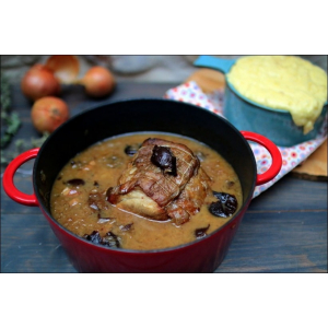 Carré de cochon braisé aux pruneaux