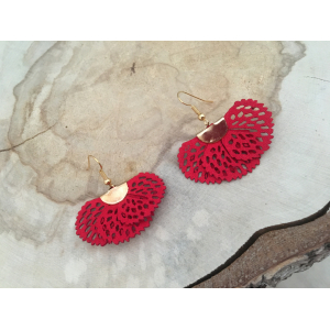 Boucles similicuir rouge