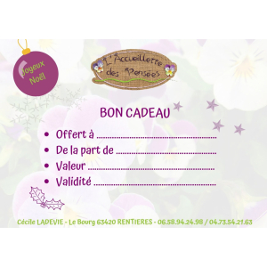 Carte cadeau accueillette des pensées