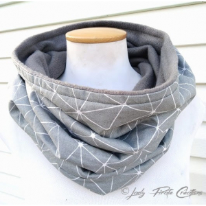 Maxi-snood graphic gris mixte