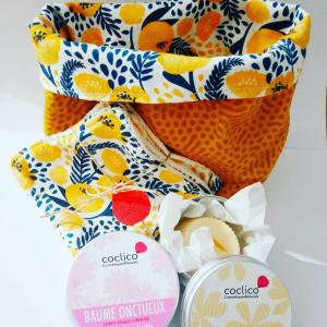 Coffret cadeau cosmétiques jaune