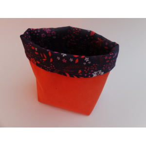 Panière de rangement orange & fleuri