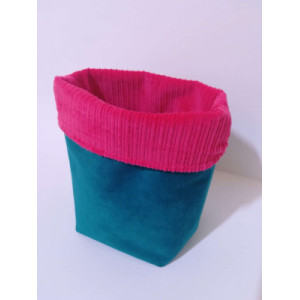 Panière réversible rose velours