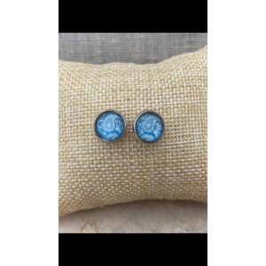 Boucles puces cachemire bleu ciel