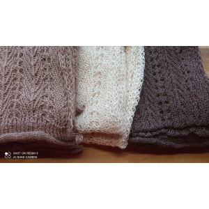 Echarpe dentelle en laine d'alpaga beige