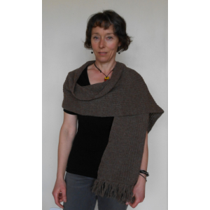 Etole en laine d'alpaga marron