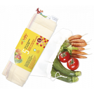 Lot de 5 sacs en tissu taille l gots