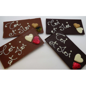 Tablette st valentin chocolat noir