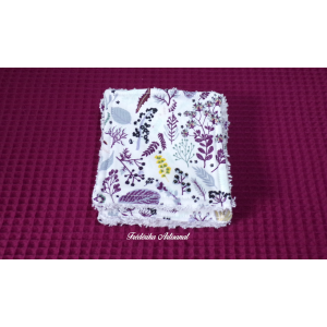 Lingettes x 7 coton biologique violet/blanc