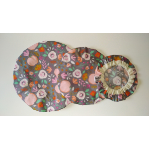 Couvre plats x3 -pommes roses