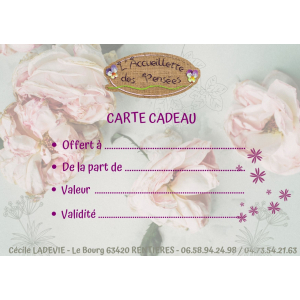 Carte cadeau accueillette des pensées