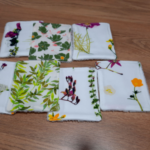 Lingette lavable 'herbier'