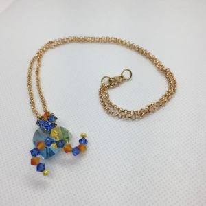 Pendentif amour de cœurs swarovski bleu