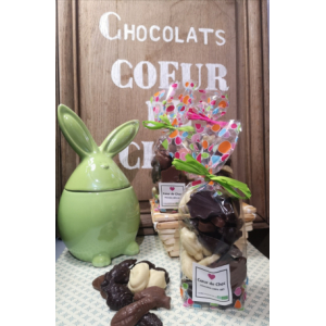 Paques sachet de fritures lait noir et blanc