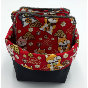 10 lingettes lavables bambou + panière