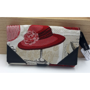 Grand portefeuille jacquard et simili cuir