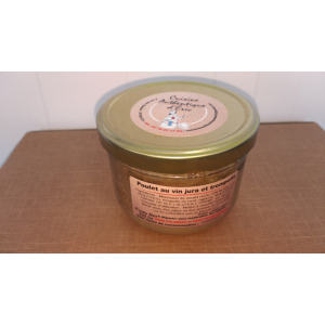 Poulet aux trompettes et vin du jura