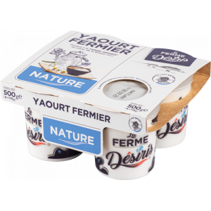 Yaourts nature fermiers sucrés