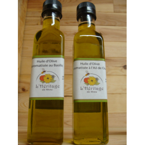 Huile d'olive aromatisée au basilic