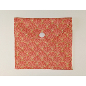 Pochette imperméable bio- ecailles oranges