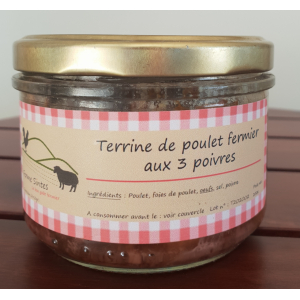 Terrine de poulet fermier aux 3 poivres