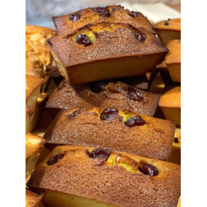 Financier pistache griottes