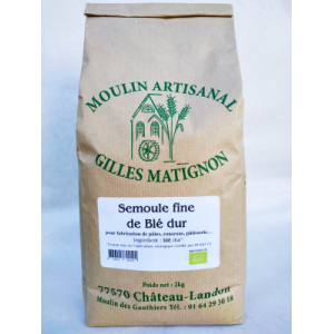 Semoule fine de blé dur bio par 2kg
