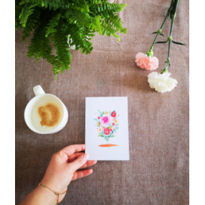 Carte aquarelle (+enveloppe) bouquet