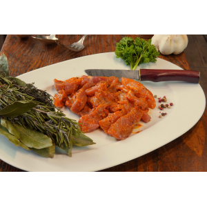 Emincé de porc bio mariné (barbecue) - 500gr